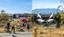 AVE menabrak bagian belakang kereta Iryo yang sedang diam di jalur. Dampak tabrakan sangat keras hingga dua gerbong terguling ke bawah tebing. (Dok-Foto)