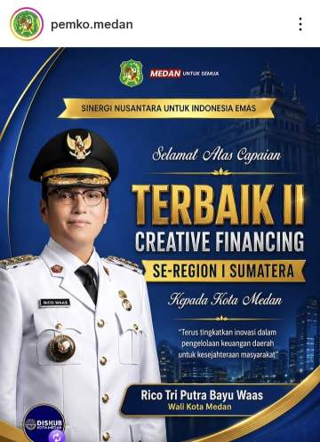 Instagram Pemko Medan, Photo Walikota Medan Rico Waas Tanpa Wakil (Dok-Foto)