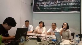 Warga Kabupaten Dairi bersama kelompok masyarakat sipil menyatakan sikap tegas mengecam berlanjutnya aktivitas PT DPM melalui konferensi pers yang digelar pada Rabu, 13 Mei 2026 (Dok-Foto)