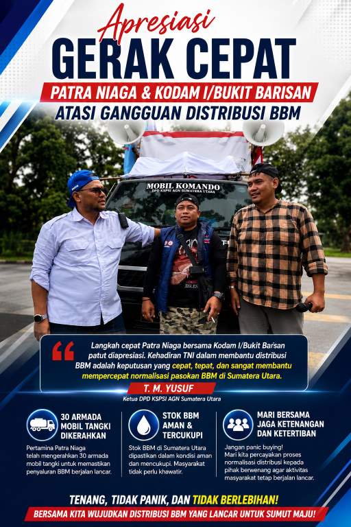Ketua KSPSI AGN Sumut Apresiasi Gerak Cepat Patra Niaga dan Kodam I/Bukit Barisan Atasi Gangguan Distribusi BBM (Dok-Foto)