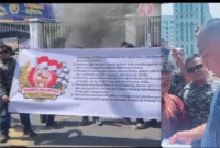 Afandi dari Fraksi Demokrat Menerima Massa Aksi di Gedung DPRD Kota Medan (Dok-Foto)