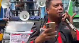 Rahmadsyah seorang jurnalis yang berorasi kantor DJP Sumut 1 (Dok-Foto)
