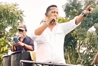 Bang Bhoy Ketua LSM Penjara Indonesia Kota Medan saat melakukan Aksi Demo (Dok-Foto)