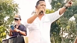 Bang Bhoy Ketua LSM Penjara Indonesia Kota Medan saat melakukan Aksi Demo (Dok-Foto)