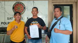 LSM Penjara Indonesia Kota Medan saat memasukkan surat Aksi Demo ke Polrestabes Medan (Dok-Foto)