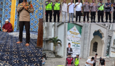 Giat Kapolsek Medan Baru bersama Lurah Madras Hulu Sholat Subuh Berjamaah Di Lanjutkan Gotong Royong di Masjid Agung Kota Medan (Dok-Foto)