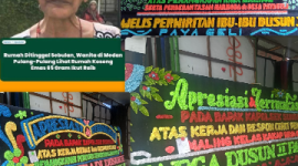 Warga Kaya Geli Ucapkan Terima Kasih kepada Polsek Sunggal melalui Karangan Bunga atas tertangkapnya Maling yang meresahkan warga (Dok-Foto)