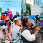 Pendemo Perempuan yang tergabung dalam Dewan Peduli Negeri saat Demo di Kantor Balai Kota Medan (Dok-Foto)