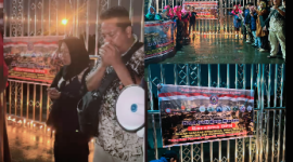 Massa Dewan Peduli Negeri Menggelar Renungan Suci dalam rangka HUT Kota Medan ke 436 Tahun di Taman Makam Pahlawan Kota Medan (Dok-Foto)