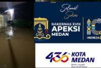 Banjir di saat HUT Kota Medan ke 439 Tahun dan Rakernas APEKSI Ke XVIII (Dok-Foto)