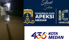 Banjir di saat HUT Kota Medan ke 439 Tahun dan Rakernas APEKSI Ke XVIII (Dok-Foto)