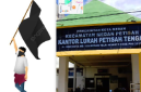 Kantor Lurah di pasang Bendera Hitam sebagai Juara Kelurahan Terkotor Se Kota Medan (Dok-Foto)