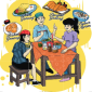 Illustrasi jamuan makan di restoran (Dok-Foto)