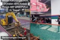 Mogok Kerja Pembangun BRT di Kota Medan (Dok-Foto)