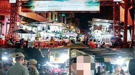 Satpol PP Kota Medan saat di Kawasan Kuliner Pagaruyung Kota Medan (Dok-Foto)