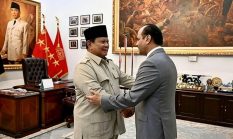 Presiden Prabowo terima Menhan Qatar yang bawa pesan Emir, Di Istana Merdeka