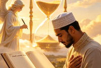 Dari Abu Umamah RA, Rasulullah ﷺ bersabda:
 
"Sesungguhnya malaikat di sebelah kiri mengangkat penanya selama enam jam bagi hamba muslim yang berbuat dosa. Jika ia menyesal dan memohon ampun kepada Allah, maka dosa itu tidak dicatat. Namun jika tidak, maka dosa itu dicatat satu kali."
(HR. Thabrani dalam Al-Mu'jam Al-Kabir & Baihaqi dalam Syu'abul Iman) (Dok-Foto Ilustrasi)