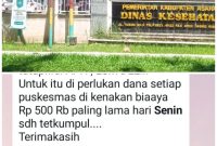 Kantor Dinas Kesehatan Asahan dan pesan singkat (fhoto.dok)