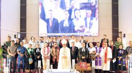 Pemerintah Kabupaten (Pemkab) Tapanuli Tengah (Tapteng) pada hari Kamis, 23 April 2026 bertempat di Gedung Serbaguna Pandan melaksanakan Perayaan Paskah Oikumene Kabupaten Tapteng Tahun 2026 (Dok-Poto).
