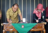 Pemko Tanjungbalai Bersama Pengadilan Agama Kota Laksanakan Penandatanganan Kerjasama Perlindungan Hak Mantan Istri dan Anak Pegawai Pasca Perceraian. (Dok-Foto) 