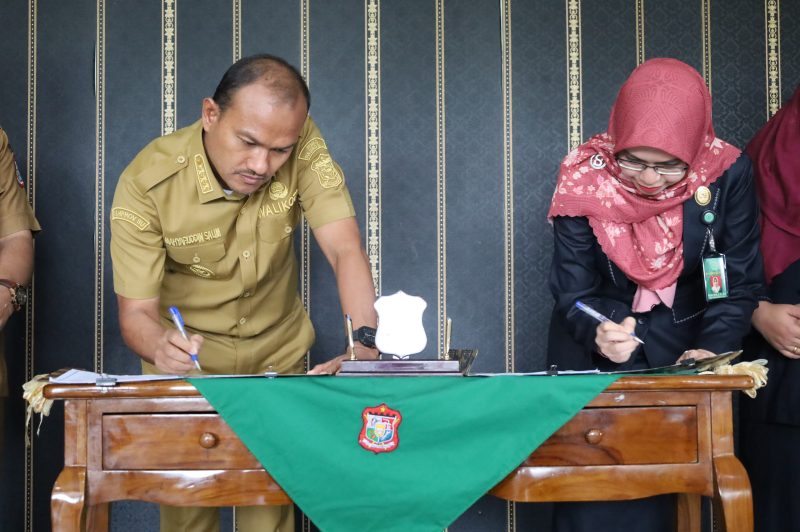 Pemko Tanjungbalai Bersama Pengadilan Agama Kota Laksanakan Penandatanganan Kerjasama Perlindungan Hak Mantan Istri dan Anak Pegawai Pasca Perceraian. (Dok-Foto) 