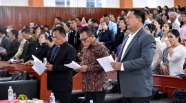 Bupati Tapanuli Tengah (Tapteng) Masinton Pasaribu, SH, MH menghadiri perayaan Paskah Raya yang dilaksanakan oleh DPC GAMKI Tapteng bersama DPC GAMKI Sibolga dan Naposobulung HKBP Distrik IX Sibolga (Dok-Poto)