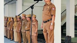 Memasuki Masa Purna Tugas, Asisten Administrasi dan Umum Setdako Tanjungbalai Pimpin Apel.  (Dok-Foto)