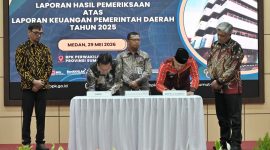 Pemerintah Kabupaten (Pemkab) Tapteng sukses meraih predikat Opini Wajar Tanpa Pengecualian (WTP) atas Laporan Hasil Pemeriksaan (LHP) Laporan Keuangan Pemerintah Daerah (LKPD) Tahun Anggaran 2025 (Dok-Poto)
