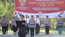 Kepolisian Resor (Polres) Tapanuli Tengah menggelar upacara memperingati Hari Lahir Pancasila tahun 2026 yang berlangsung dengan khidmat di Lapangan Apel Mapolres Tapanuli Tengah (Dok-Poto)