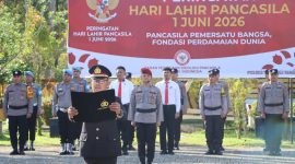 Kepolisian Resor (Polres) Tapanuli Tengah menggelar upacara memperingati Hari Lahir Pancasila tahun 2026 yang berlangsung dengan khidmat di Lapangan Apel Mapolres Tapanuli Tengah (Dok-Poto)
