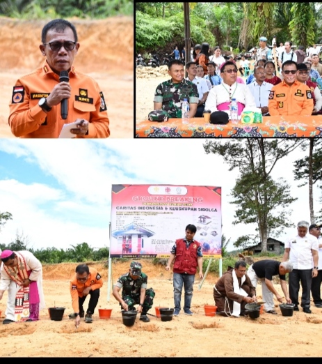 Bupati Tapanuli Tengah, Masinton Pasaribu, SH, MH, pada Rabu 3 Juni 2026, bertempat di Desa Lubuk Ampolu, Kecamatan Badiri, melakukan groundbreaking (peletakan batu pertama) pembangunan Hunian Tetap (Huntap) Terpadu bagi masyarakat korban bencana alam (Dok-Poto)