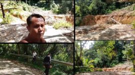Sudah berbulan-bulan badan jalan lintas kabupaten di kecamatan sibolga utara, sumatra utara tak kunjung di tanganin serius (Dok-Poto)