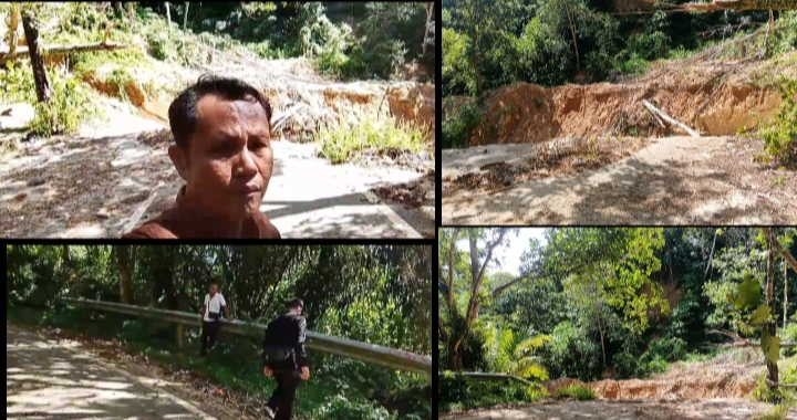 Sudah berbulan-bulan badan jalan lintas kabupaten di kecamatan sibolga utara, sumatra utara tak kunjung di tanganin serius (Dok-Poto)
