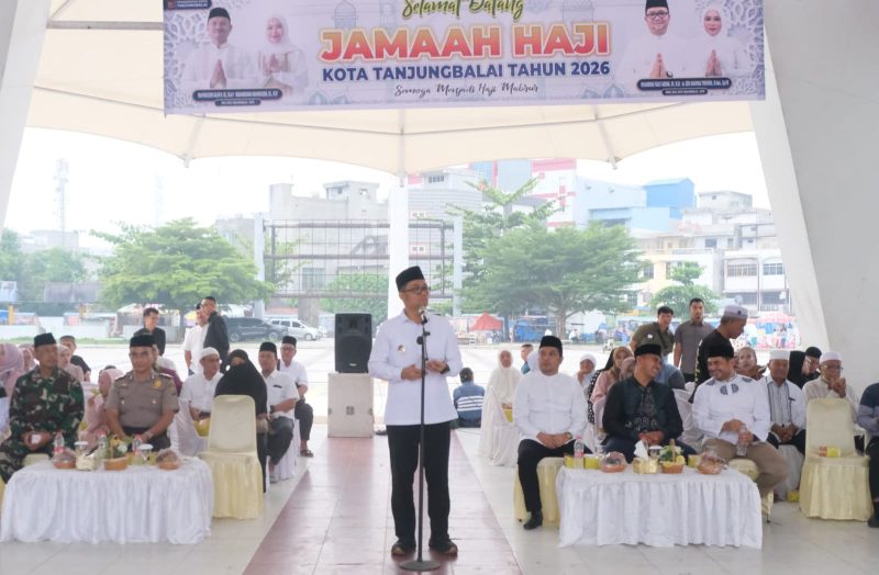 Pemko Tanjungbalai Bersama Forkopimda Sambut Kepulangan Jamaah Haji. (Dok-Foto)