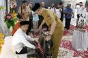 Pemko Tanjungbalai Bersama Forkopimda Upah-upah Wali Kota Mahyaruddin Sepulang Menunaikan Ibadah Haji. (Dok-Foto)