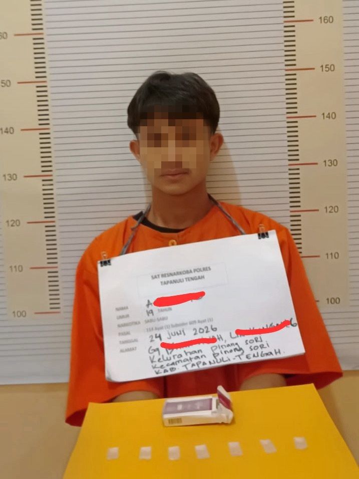 Satuan Reserse Narkoba (Satresnarkoba) Polres Tapanuli Tengah menangkap seorang pemuda berinisial A (19) karena diduga menguasai narkotika jenis sabu (Dok-Poto)