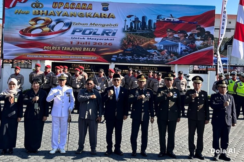 Wakil Wali Kota Muhammad Fadly Abdina Hadiri Upacara dan Syukuran Hari Bhayangkara ke-80 Tahun 2026 di Mapolres Tanjungbalai. (Dok-Foto)