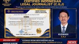 Kuswadi secara resmi dinyatakan lulus dalam Pendidikan, Pelatihan, dan Sertifikasi Gelar Non-Akademik Certified Indonesian Legal Journalist (C.ILJ) Batch 5 Tahun 2026 (Dok-Poto)