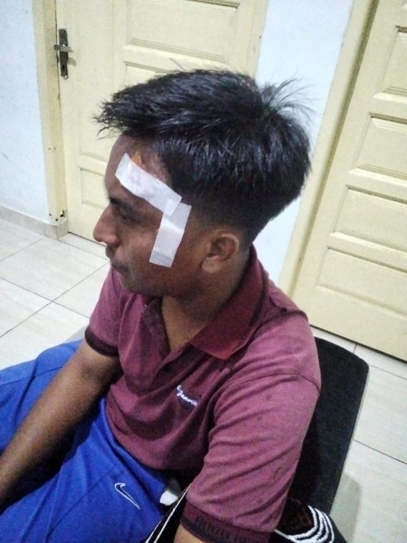 Gambar : Kondisi Rohman Pasca Insiden Penganiayaan Yang Dialaminya (fhoto.dok)