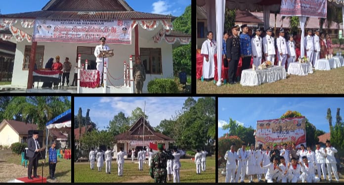 Camat Sibabangun Romulus Manullang Pimpin Upacara Pengibaran Bendera di halaman kantor camat sibabangun (Dok-Poto)