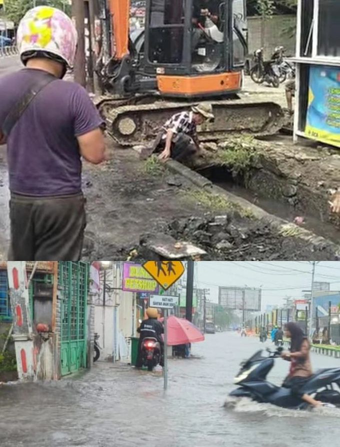 Guna Memperlancar Aliran Air Hujan Yang Mengakibatkan Banjir Hingga ke Jalan Raya, Pemko Tanjungbalai Akan Bongkar Trotoar di Kawasan Inti Kota(Dok-Foto)