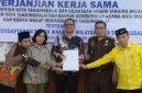 Wakil Wali Kota Tanjungbalai Muhammad Fadly Abdina mengikuti acara Penandatanganan Nota Kesepahaman dan Perjanjian Kerja Sama (PKS). (Dok-Foto)