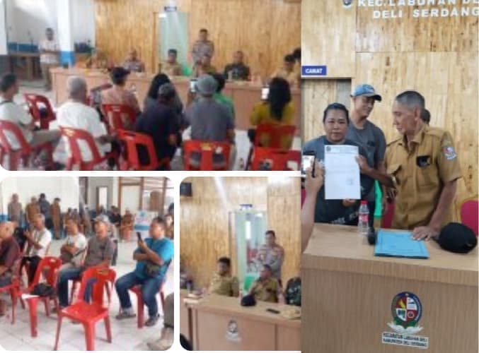 Kades Helvetia Akhirnya Mengeluarkan Surat Pembatalan Atas Surat Pernyataan Pemasangan Tanda Batas dan Persetujuan Pemilik yang Sebelumnya Telah Ditandatangani (Dok-Foto)