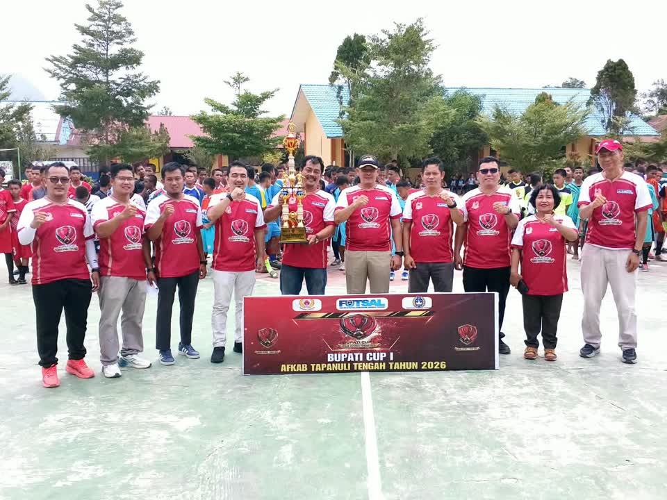 Turnamen Futsal Bupati Cup I Asosiasi Futsal Kabupaten (AFKAB) Tapanuli Tengah Tahun 2026 yang berlangsung di SMP Negeri 1 Pandan, Kabupaten Tapanuli Tengah (Dok-Poto)