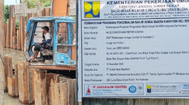 Proyek pengendalian sungai bederah di Deli Serdang di duga Abai K3 (Dok-photo)