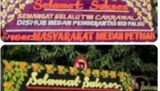 Papan Bunga di Kantor Dishub Kota Medan (Dok-Foto)