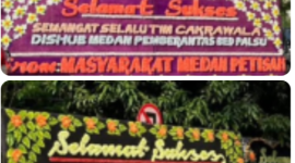 Papan Bunga di Kantor Dishub Kota Medan (Dok-Foto)