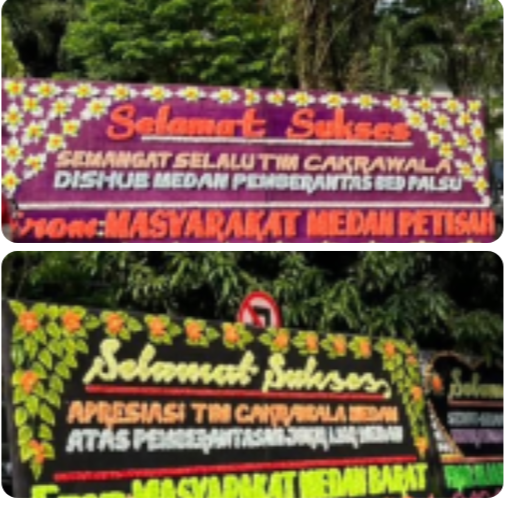 Papan Bunga di Kantor Dishub Kota Medan (Dok-Foto)