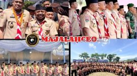 Pelaksana Tugas (Plt.) Kepala Dinas Pemuda dan Olahraga Kabupaten Tapanuli Tengah (Tapteng), Jones Sunaryo Siburian, SE., bersama Ketua Kwartir Cabang Gerakan Pramuka Tapanuli Tengah, Drs. Hikmal Batubara (Dok-Poto)