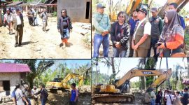 Nelwan Harahap, meninjau langsung lokasi penanganan Sungai Silaga-laga di Kelurahan Sipange, Kecamatan Tukka (Dok-Poto)